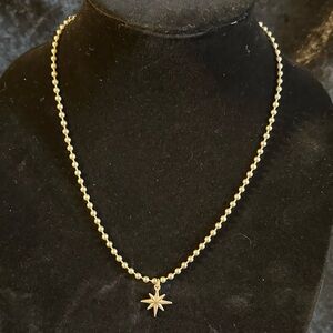 NWT Anne Marie Gold Beaded Necklace with Star Pendant